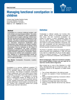 Managing functional constipation in children