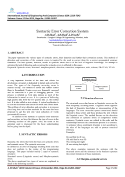 Syntactic Error Correction System