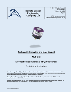 Nemoto NE4-NH3 Ammonia gas sensor