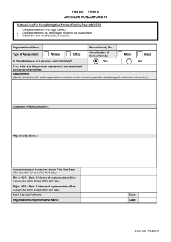 9104-002 FORM D OVERSIGHT NONCONFORMITY Instructions for