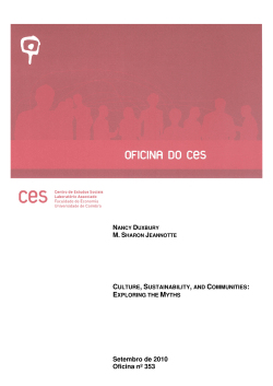 Culture, Sustainability, and Communities: Exploring the Myths