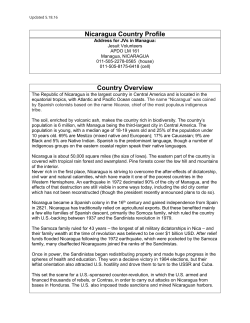Nicaragua Country Profile Country Overview