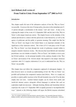 From Void to Crisis: From September 11 2001 to 9-11