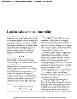 Lyndon LaRouche on Immortality