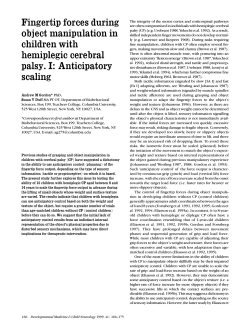 Fingertip forces during object manipulation in children with