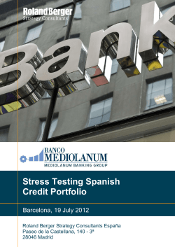 Stress Testing Spanish Credit Portfolio