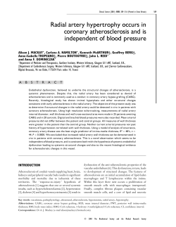 Radial artery hypertrophy occurs in coronary atherosclerosis and is