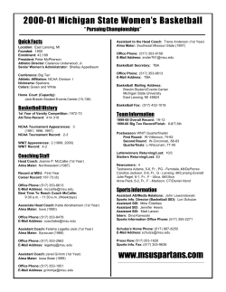 2000-01 Michigan State Women`s Basketball www.msuspartans.com