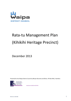 Rata-tu Management Plan - Waipa District Council
