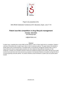 Patent race-like competition in drug lifecycle management