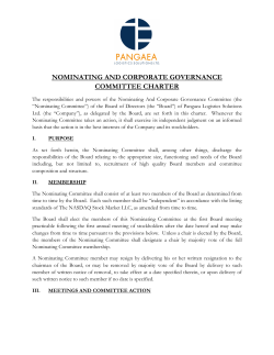 nominating and corporate governance committee charter