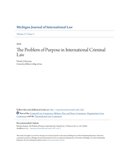 The Problem of Purpose in International Criminal Law