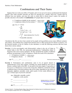 Combinations and Their Sums - Mathematical Association of America