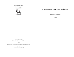Civilisation: Its Cause and Cure