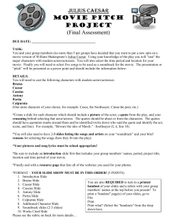 Julius Caesar Movie Pitch Project