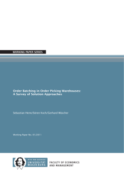 Order Batching in Order Picking Warehouses