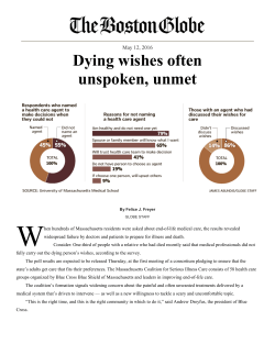 Dying wishes often unspoken, unmet