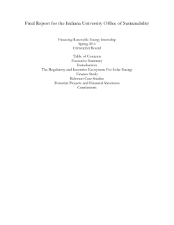 Financing Renewable Energy - Indiana University Bloomington