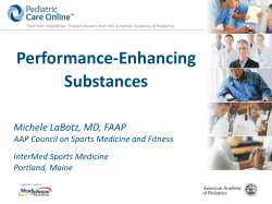 Performance-Enhancing Substances - AAP Point-of-Care