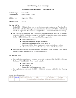 Pre-Application Meetings in PDR-1