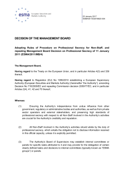 Decision- Adopting Rules of Procedure on Professional Secrecy