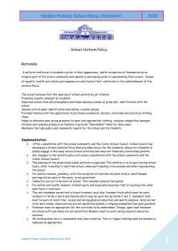Haddon School Uniform Policy 2010