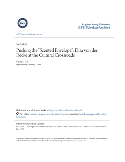 "Scented Envelope": Elisa von der Recke at the Cultural Crossroads