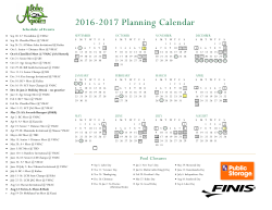 2016-2017 Planning Calendar