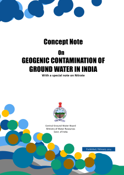 Concept Note GEOGENIC CONTAMINATION OF GROUND WATER