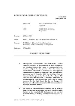 IN THE SUPREME COURT OF NEW ZEALAND SC 48/2009 [2010