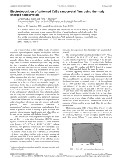 "Electric-Field Assisted Deposition of Patterned Nanocrystal Films