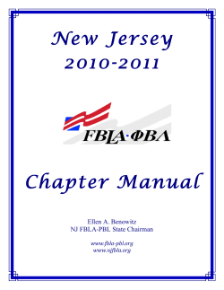 2010-2011 New Jersey FBLA-PBL Chapter Manual