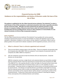 guidance note on the responsibilities and duties of directors under