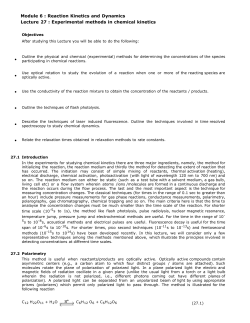 Experimental methods in chemical kinetics
