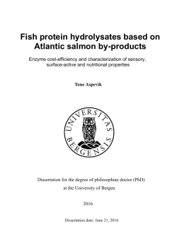 Fish protein hydrolysates based on Atlantic salmon by
