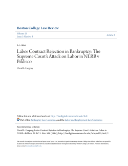 Labor Contract Rejection in Bankruptcy: The Supreme Court`s Attack