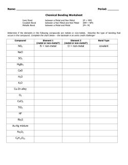 Chemical Bonding Worksheet