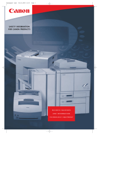SAFETY INFORMATION FOR CANON PRODUCTS