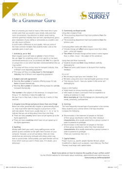 Be a Grammar Guru - University of Surrey