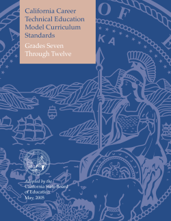 CA Career Technical Education Model Curriculum Standards