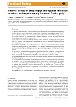 Maternal effects on offspring Igs and egg size in relation to natural
