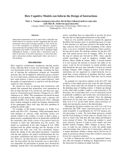 How Cognitive Models can Inform the Design of Instructions