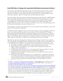 ABA`s Summary of FDIC`s Large Bank Assessment Formula