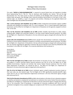 Michigan State University Notice of