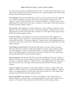 Directions to Santa Cruz/UCSC - University of California, Santa Cruz