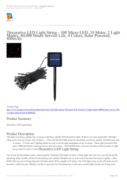 Decorative LED Light String - 100 Micro LED, 10 Meter, 2 Light