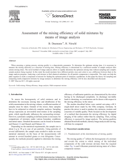 Assessment of the mixing efficiency of solid mixtures by means of