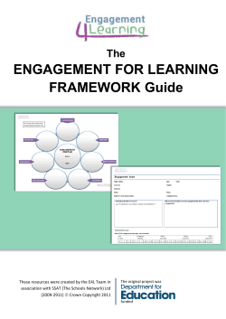 ENGAGEMENT FOR LEARNING FRAMEWORK Guide