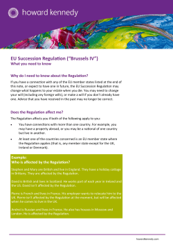 EU Succession Regulation (&ldquo;Brussels IV&rdquo;)