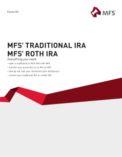 MFS® TRADITIONAL IRA MFS® ROTH IRA